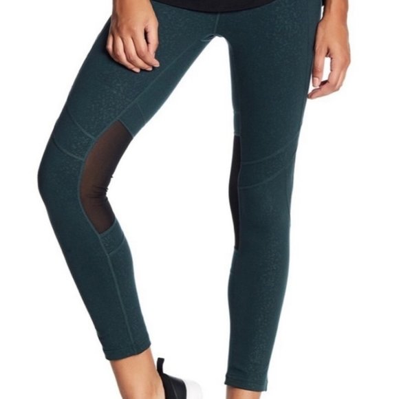 [XS] Deep Green w/ Black Meshed Cut Out Nanette Lepore Leggings - Picture 1 of 14